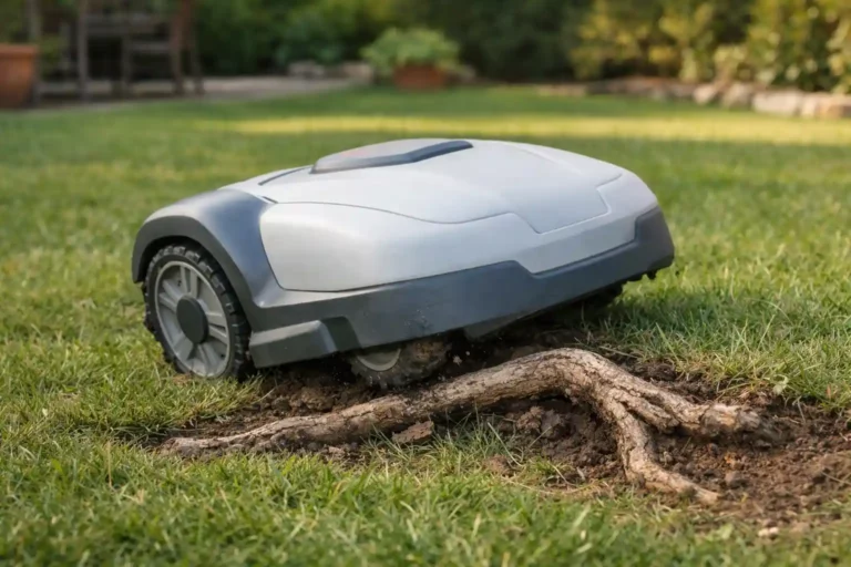 robot cortacésped se queda atascado