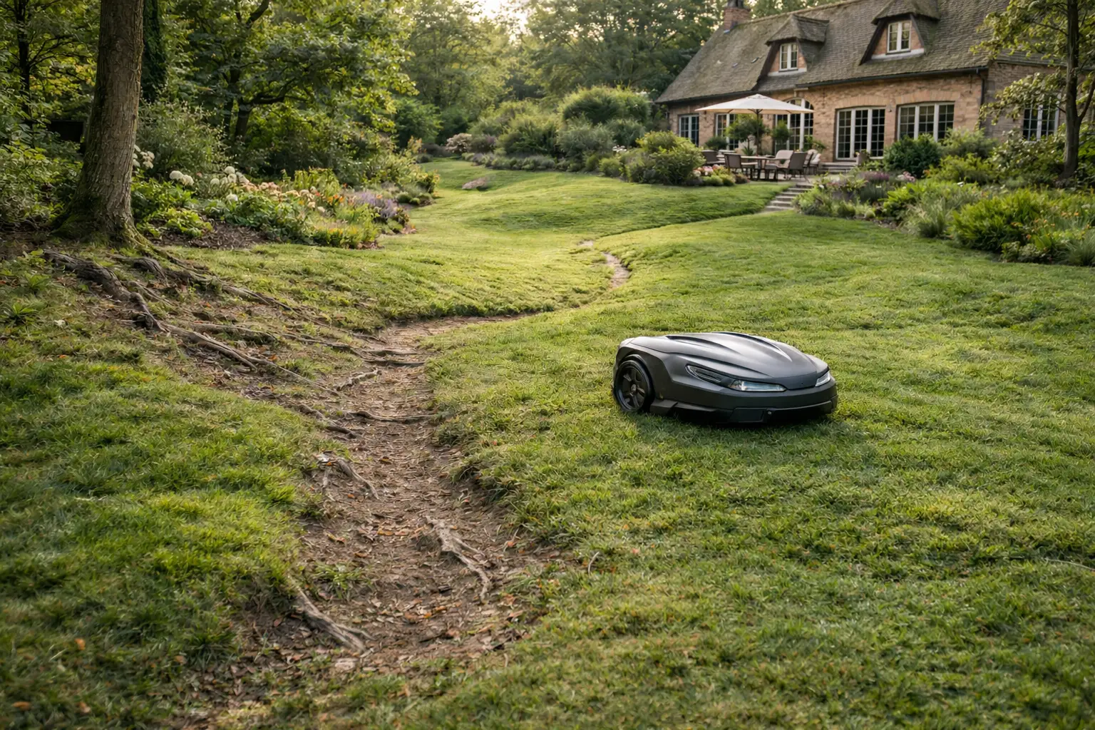 robot cortacésped para jardines irregulares