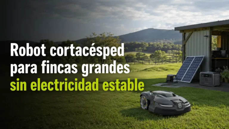Robot cortacésped para finca grande sin electricidad estable